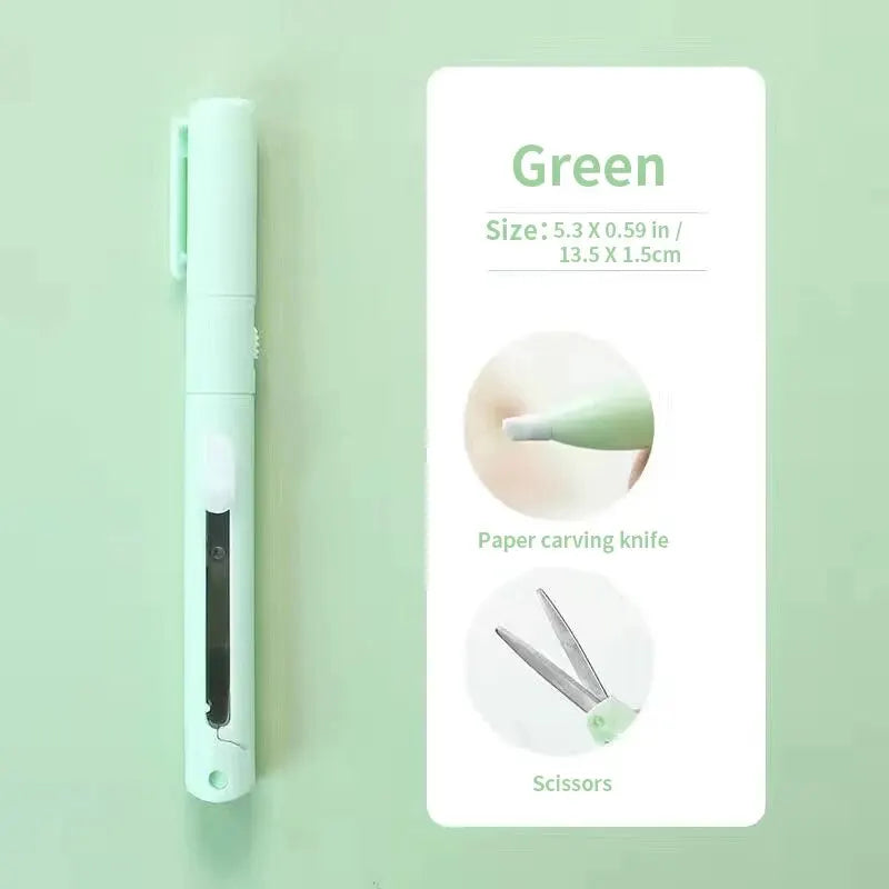 Mini 2-in-1 Portable Scissors & Paper Cutter Knife for Crafting