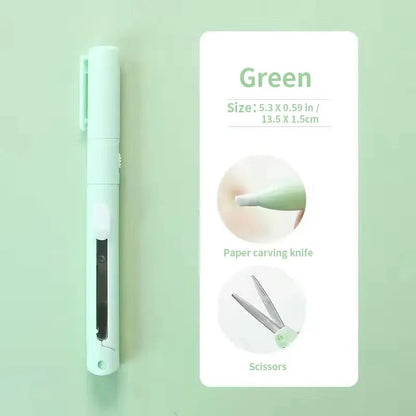 Mini 2-in-1 Portable Scissors & Paper Cutter Knife for Crafting
