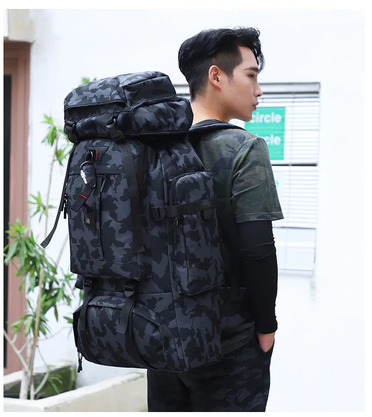 80L Large Capacity Waterproof Camouflage Outdoor Backpack