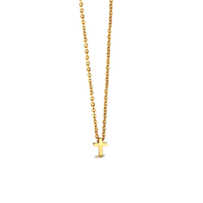 Gold Cross Necklace for Women – Stainless Steel Jesus Pendant
