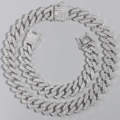 Hip Hop Iced Out Cuban Link Chain Necklace – Gold & Silver Men’s Gift