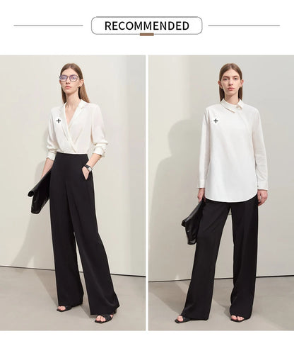Women’s Wide-Legged Casual Pants – Summer Straight Full-Length Trousers