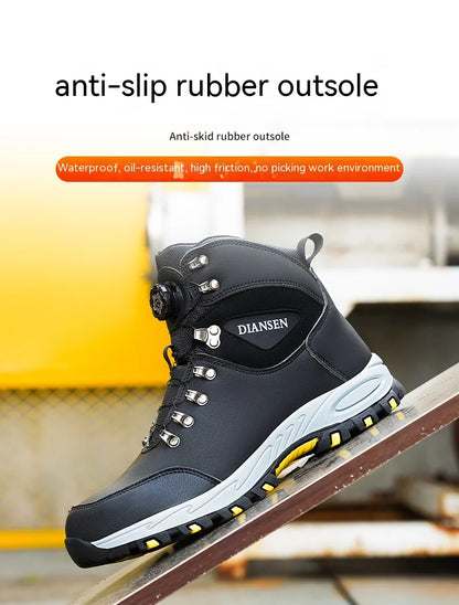 Rotating Button Safety Shoes for Men