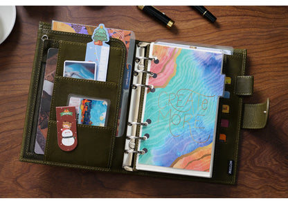 Full Grain Leather Planner with Rings – Personal Size Organizer