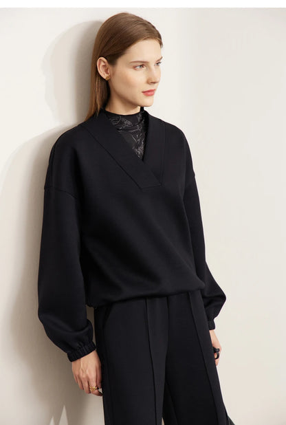 Women’s Loose Sweatshirt & Straight Leg Pants – Spring Casual Set