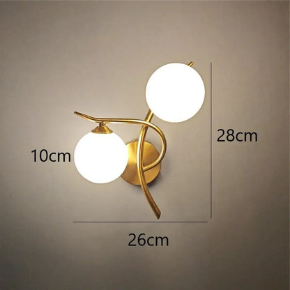 Nordic Modern Glass Ball Wall Lamp – LED Bed & Corridor Light