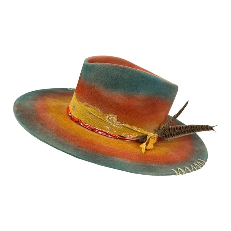 Wool Homburg Panama Hat – Unisex Western Photo Prop Headwear