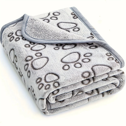 Soft Fluffy Pet Blanket – Warm Mat with Cute Cartoon Pattern