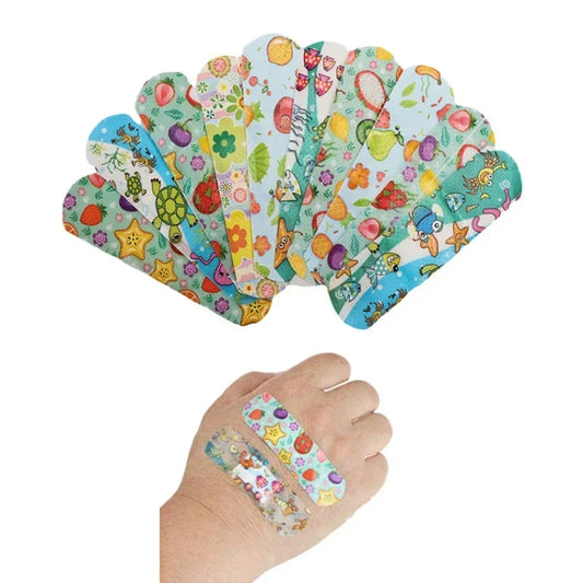 100pcs Waterproof Cartoon Band Aids – Kids Adhesive Wound Strips