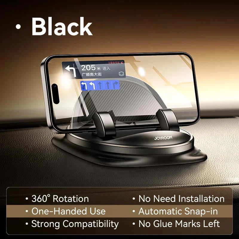 Joyroom Car Phone Holder – 360° Rotation, One-Handed Dashboard Mount