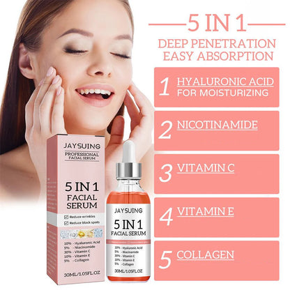 5-in-1 Vitamin C & Hyaluronic Acid Facial Serum for Radiant Skin
