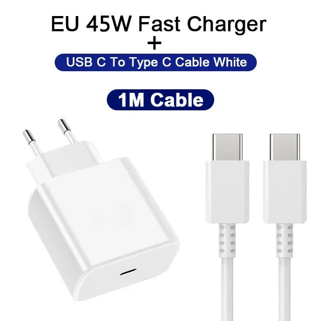 PD 45W USB-C Wall Charger – Fast Adapter for Samsung & iPhone 15