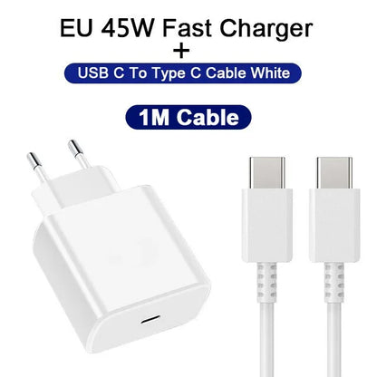 PD 45W USB-C Wall Charger – Fast Adapter for Samsung & iPhone 15