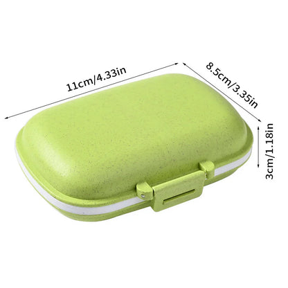 8-Grid Pill Organizer Box – Travel Medicine Storage with Seal Ring
