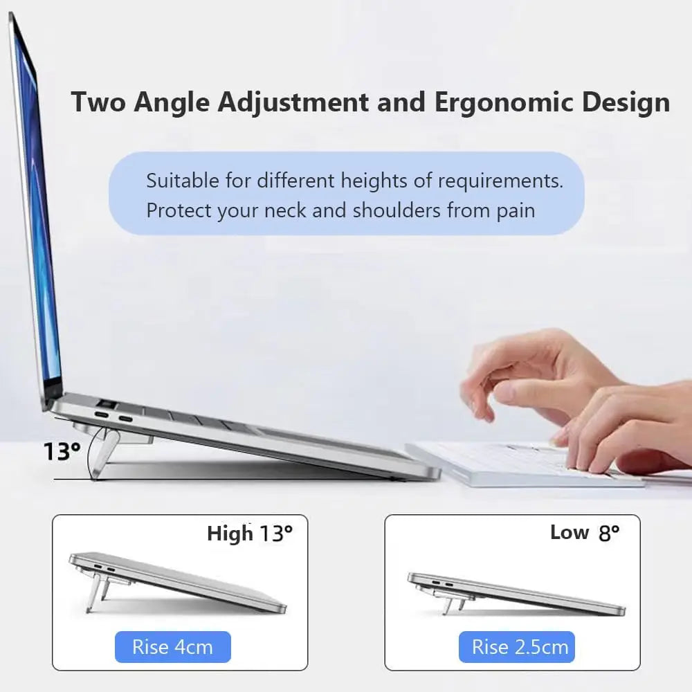 2pcs Foldable Laptop Stand – Adjustable & Portable Notebook Riser