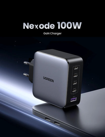 100W GaN Fast Charger – 5-Port USB-C PD QC4.0 Charger Hub