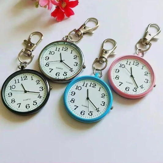 Mini Quartz Pocket Watch with Keyring – Nurse, Student, Gift Watch