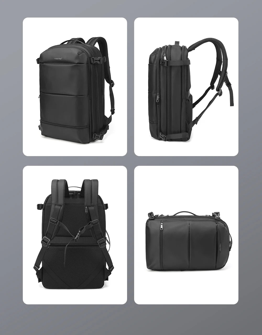 Men’s Business Travel Backpack – Waterproof, USB, Expandable Laptop Bag