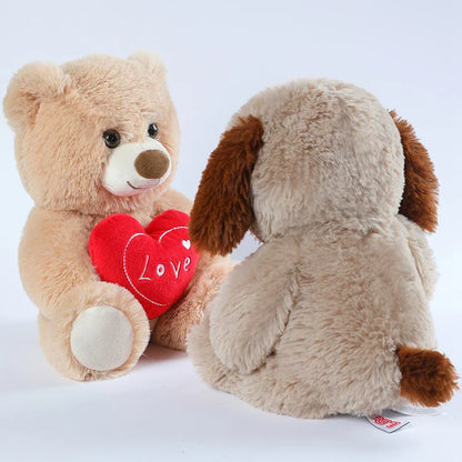25CM Heart Bear & Dog Plush Toy – Valentine’s Gift