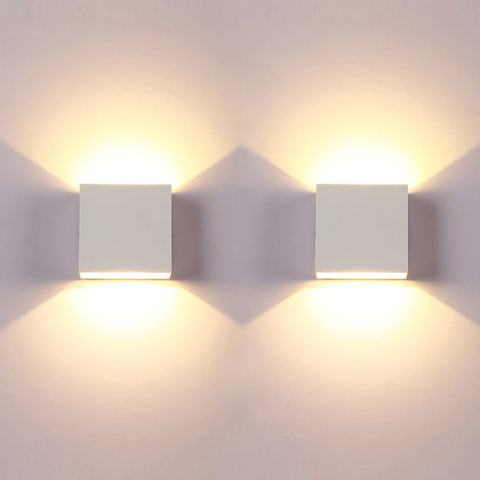 2-Pack LED Wall Sconces – 6W Modern Up Down Indoor Wall Lights