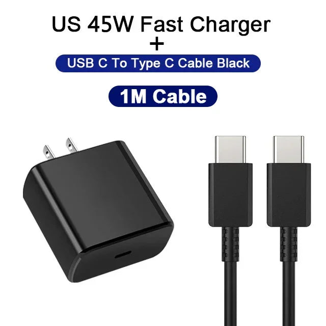 PD 45W USB-C Wall Charger – Fast Adapter for Samsung & iPhone 15