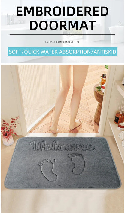 Anti-Slip Cobblestone Bathroom Floor Mat – Water Absorbent Rug
