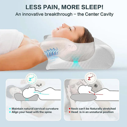 2-in-1 Memory Foam Cervical Pillow | Ergonomic Orthopedic Support