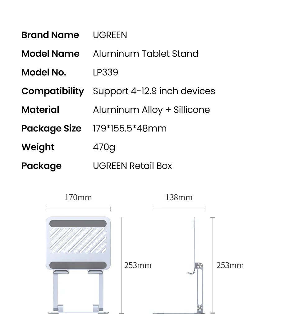 Aluminum Tablet & Phone Stand – Adjustable Holder for Desk