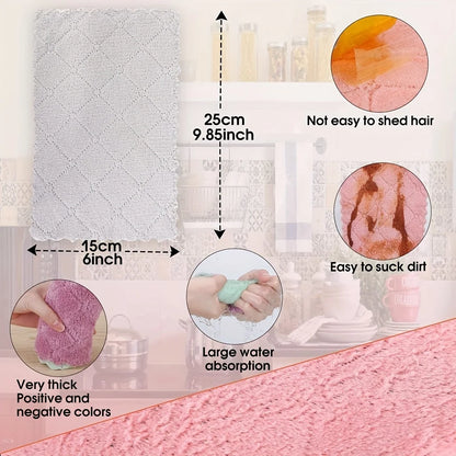 10pcs Microfiber Dish Cloths – Double-Sided Cleaning Rags for Kitchen