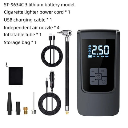 Portable Electric Air Compressor Pump – Car, Motorcycle & Bike Tire Inflator