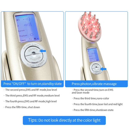 EMS Electric Scalp Massager – LED Hair Growth & Anti-Hair Loss Comb