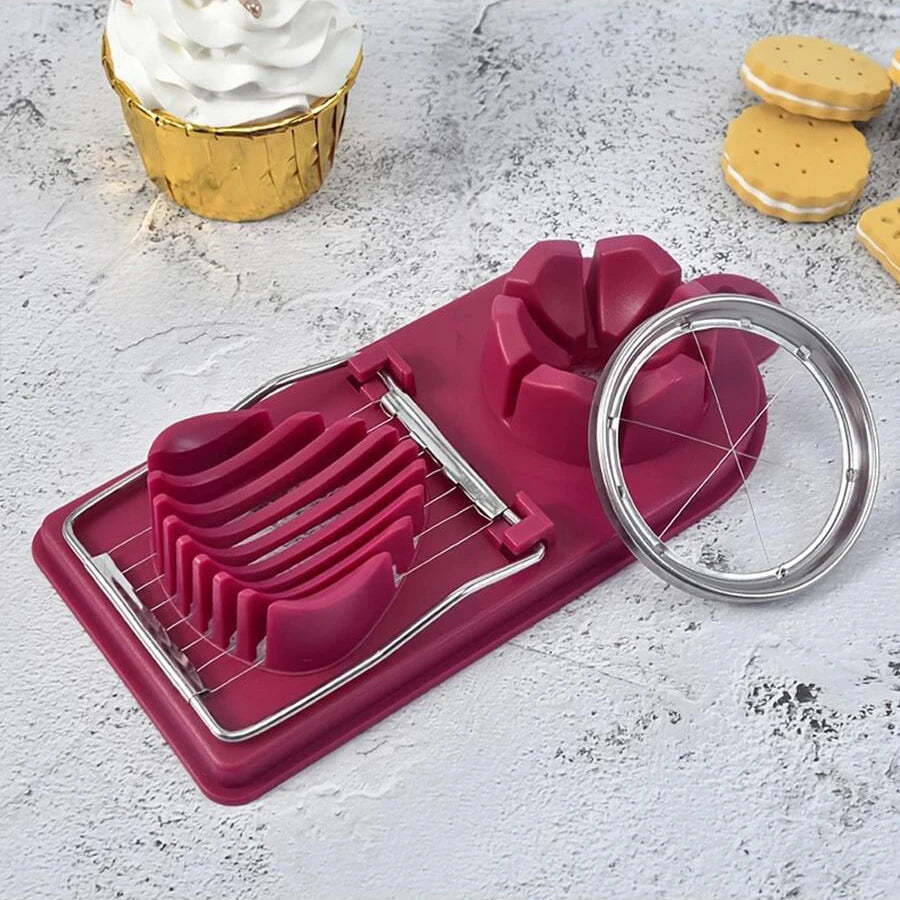 2-in-1 Stainless Steel Egg Cutter - Multifunctional Kitchen Tool