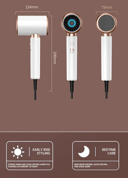 High-Speed Quiet Hair Dryer with Constant Temp & Fast Drying