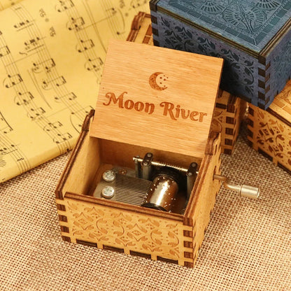 Wooden Hand Crank Music Box