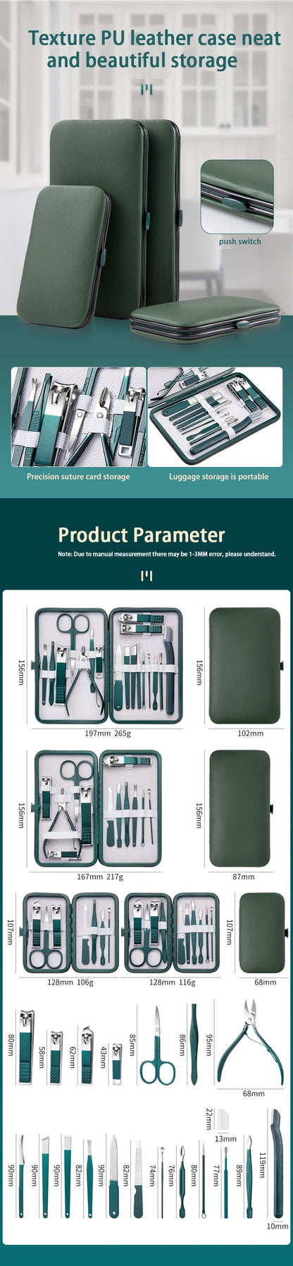 Professional Nail Care Kit - 7/10/12/18 Piece