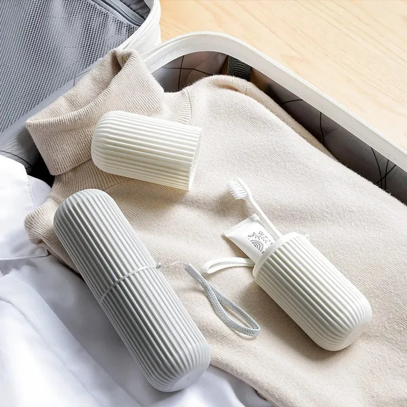 Travel Toothbrush & Toothpaste Holder – Portable Storage Case