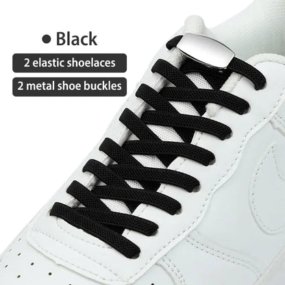 No-Tie Elastic Shoelaces with Metal Lock | Quick Fit for All Shoes