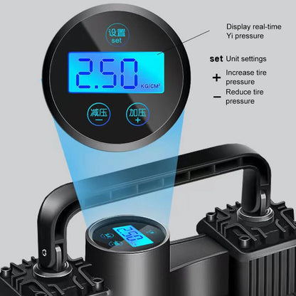 12V 150PSI Dual Cylinder Car Tire Inflator with LED Light