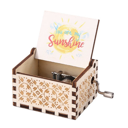 Wooden Hand Crank Music Box