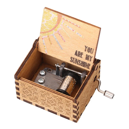 Wooden Hand Crank Music Box