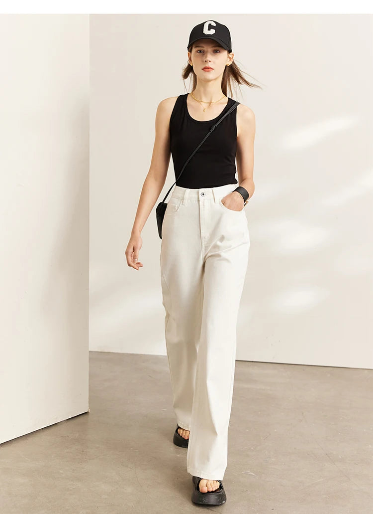 Women’s Vintage Loose Wide Leg Denim Jeans – Casual Spring Pants