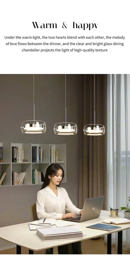 Cartmela Modern LED Glass Pendant Light
