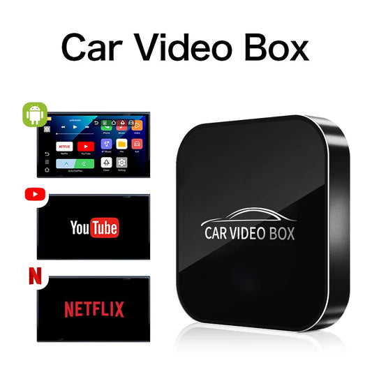 3-in-1 Car Video Smart Box with Android 12, CarPlay & WiFi