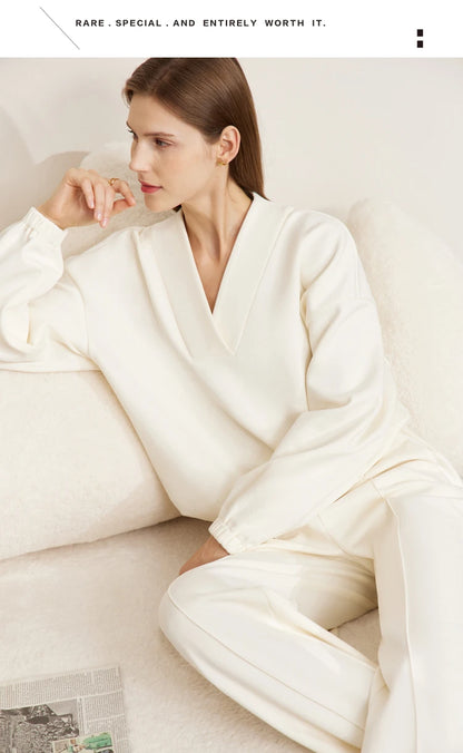 Women’s Loose Sweatshirt & Straight Leg Pants – Spring Casual Set