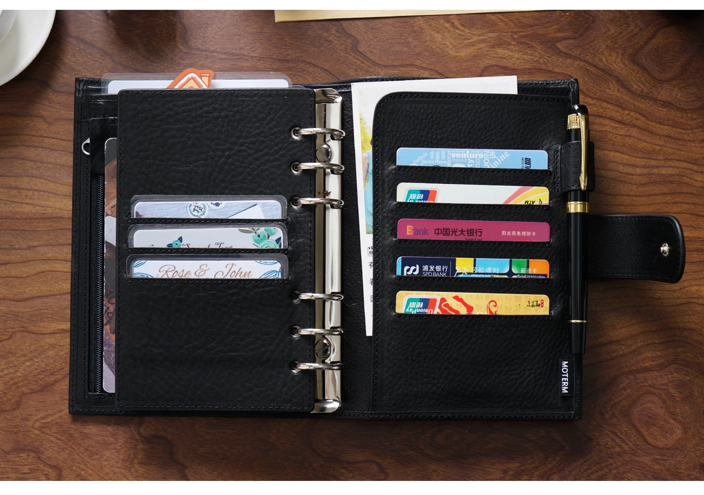 Full Grain Leather Planner with Rings – Personal Size Organizer