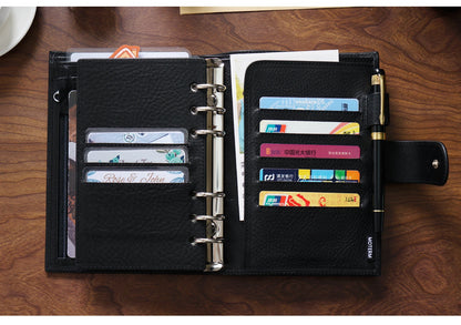 Full Grain Leather Planner with Rings – Personal Size Organizer