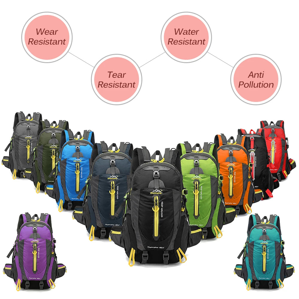 Cartmela 40L Water-Resistant Travel Backpack