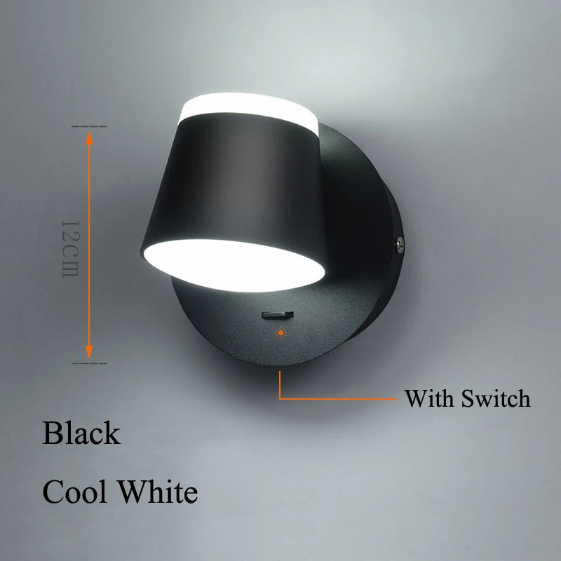 Indoor 8W LED Rotating Wall Light – Ceiling Mounted Reading Lamp