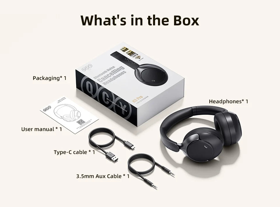 Wireless ANC Headphones – 50dB Noise Canceling, Bluetooth 5.4