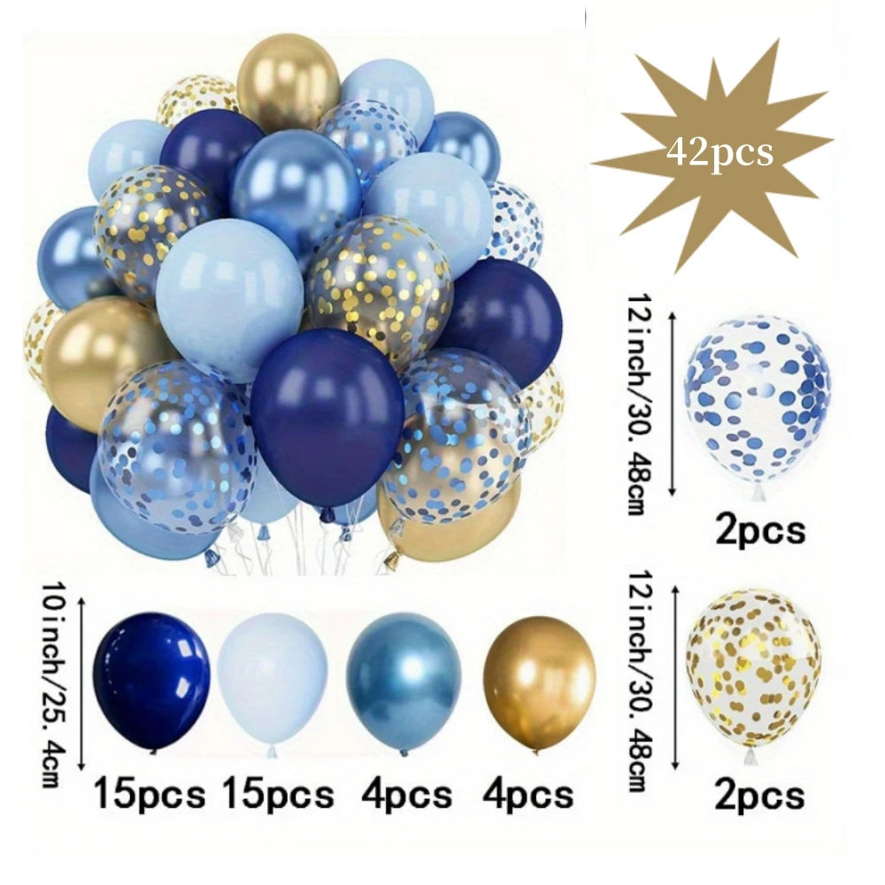 16pcs Black Metallic Sequin Balloons – Party & Event Decor